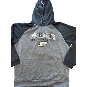 Purdue Boilermakers Sweatshirt XL Gray & Black Hoodie L Pullover Logo